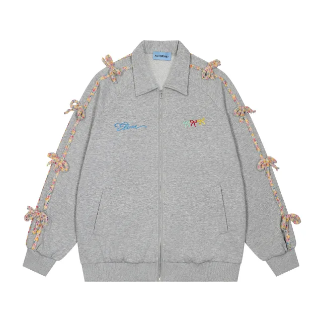 Trendy Loose All Match Sports Sweater American High Street Design Jacket Gray - Shop at LoveMi