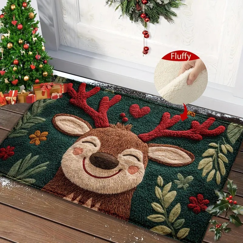 Entrance Door Mat Bathroom Toilet Water-absorbing Non-slip Mat Christmas Decorative Pad