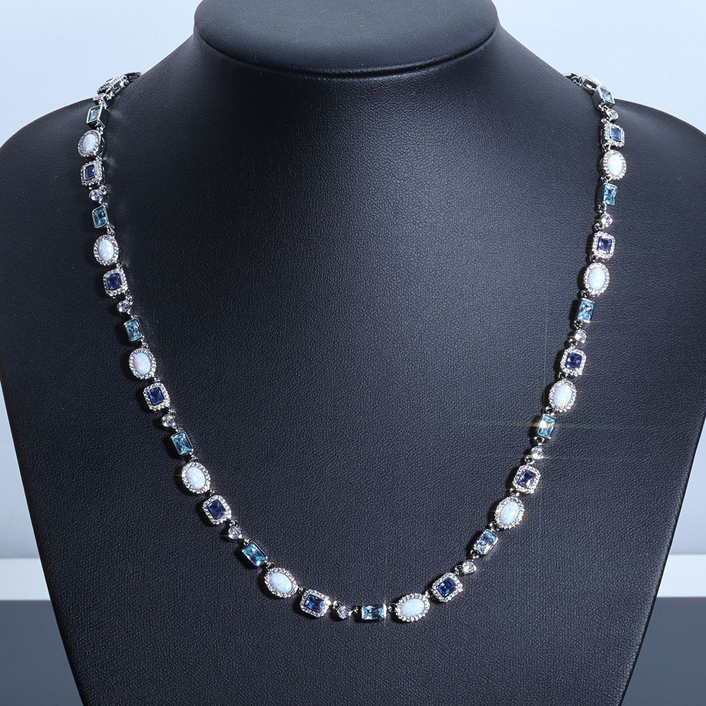 Colorful Gemstone Jewelry Chain Opal Necklace