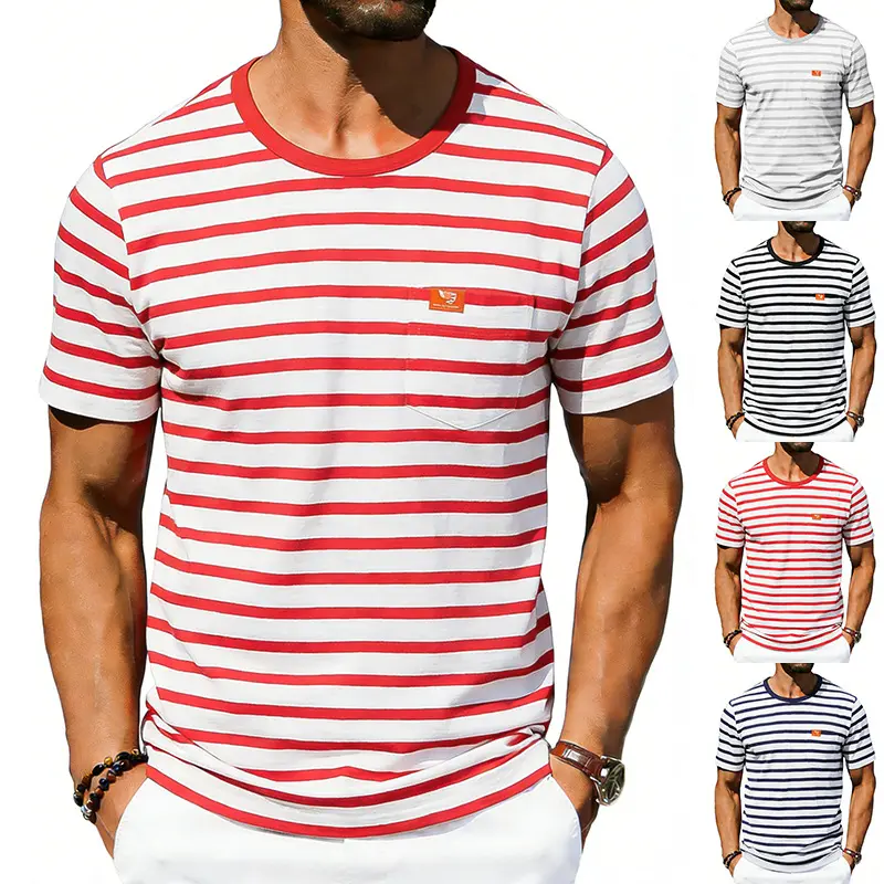Men's Loose-fit Retro Simple Casual Crew-neck Short-sleeve