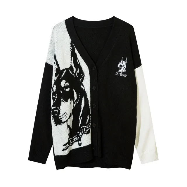 Autumn Winter Japanese Vintage Sweater Loose And Lazy Style Knitwear Black - Shop at LoveMi