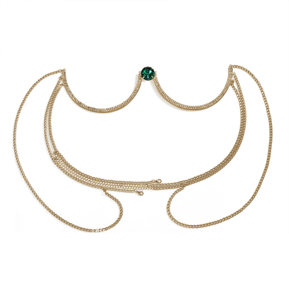 Chest Necklace U Shaped Gold