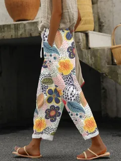 Casual Drawstring Pocket Floral Floral Print Casual Jumpsuit - 3 Style - View 1