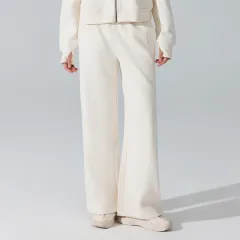 Thickened Heat-retaining Fleece-lined Outdoor Workout Pants - Cream - View 1
