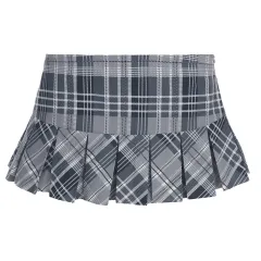 Autumn And Winter New Preppy Style Tie Polo Collar Top Short Skirt Slimming Women - Skirt-L - View 1