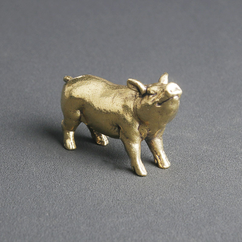 Title 1, Solid Brass Zodiac Pig Tea Pet Ornaments