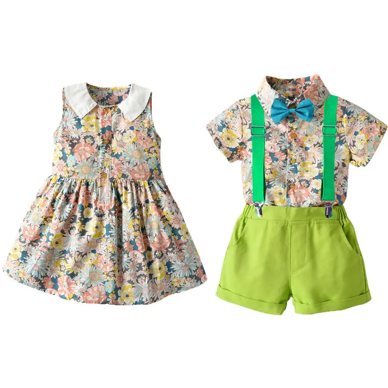 Cute Flowers Princess Shirt Shorts Two-piece Set