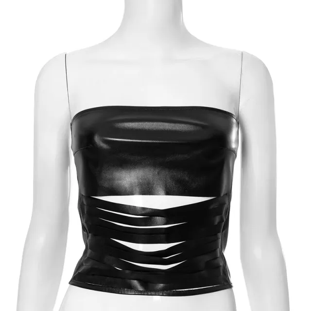 Women's Tube Top Backless Stripe Top Black - Shop at LoveMi