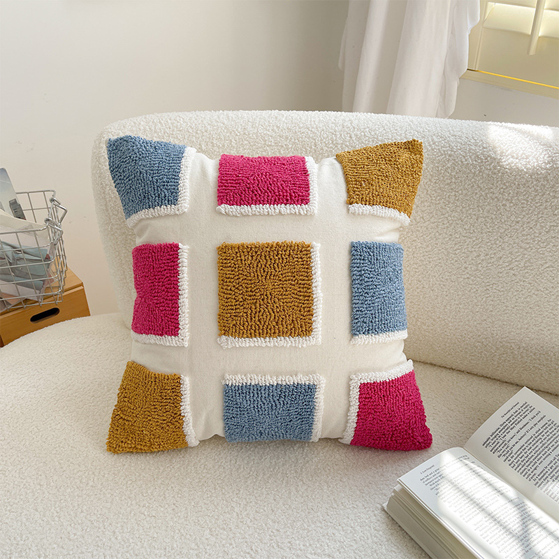 Color Grid Square Pillow