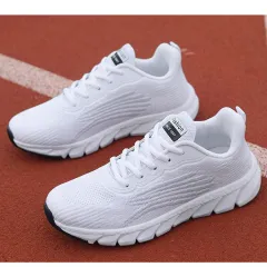 Comfortable Light Running Casual Flat Shoes Sneaker - White - View 1
