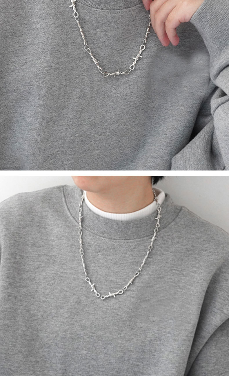 Retro Hip Hop Necklace Alloy Thorn Necklace Bracelet