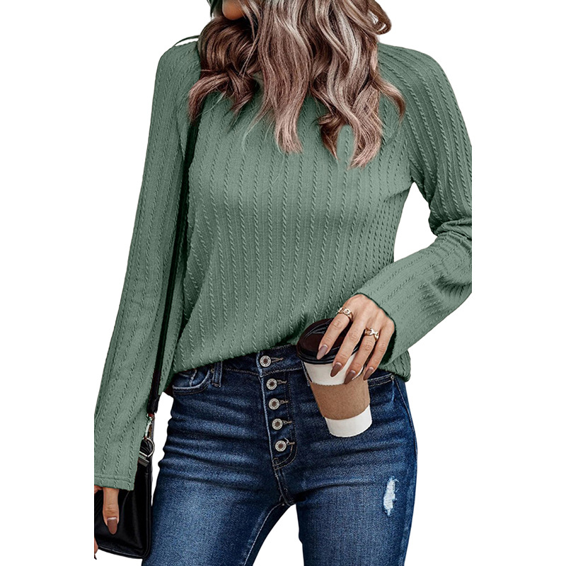 Women's Autumn Solid Color Knitwear Green - Shop at LoveMi
