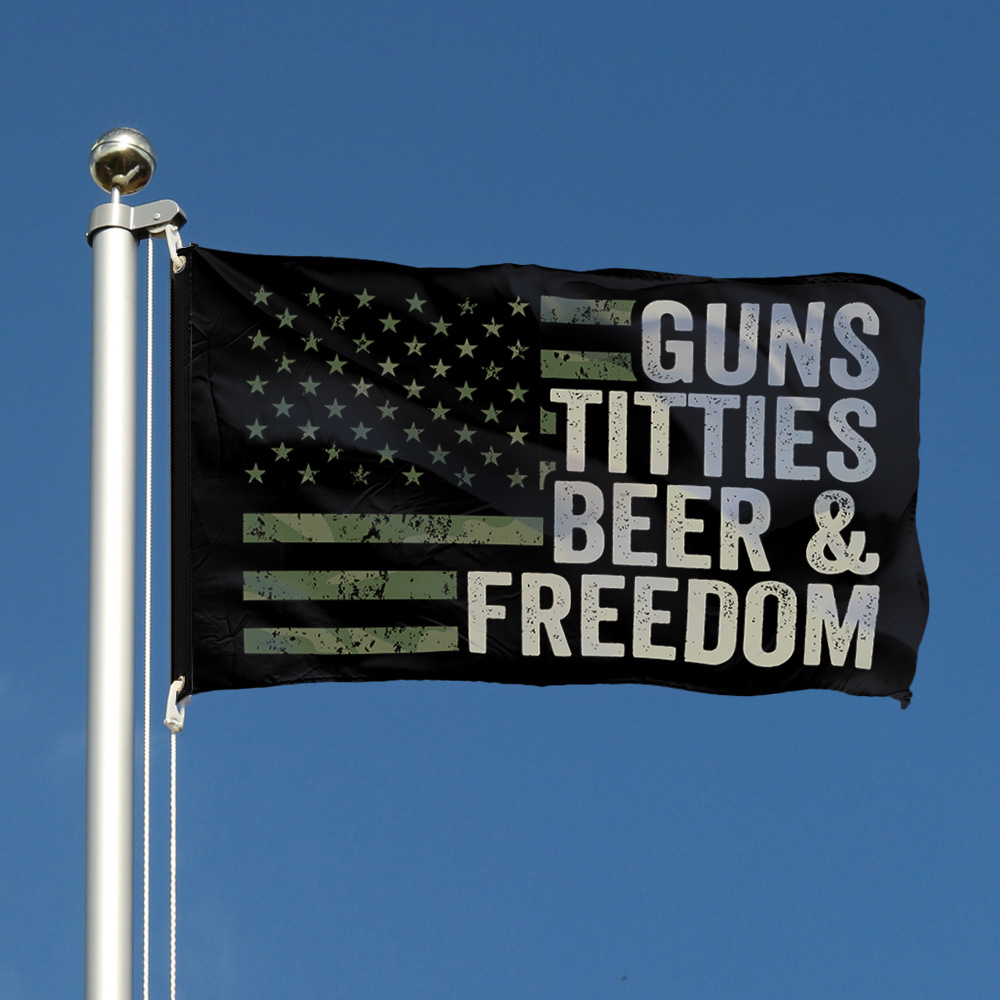 Guns Titties Beer Freedom Flag