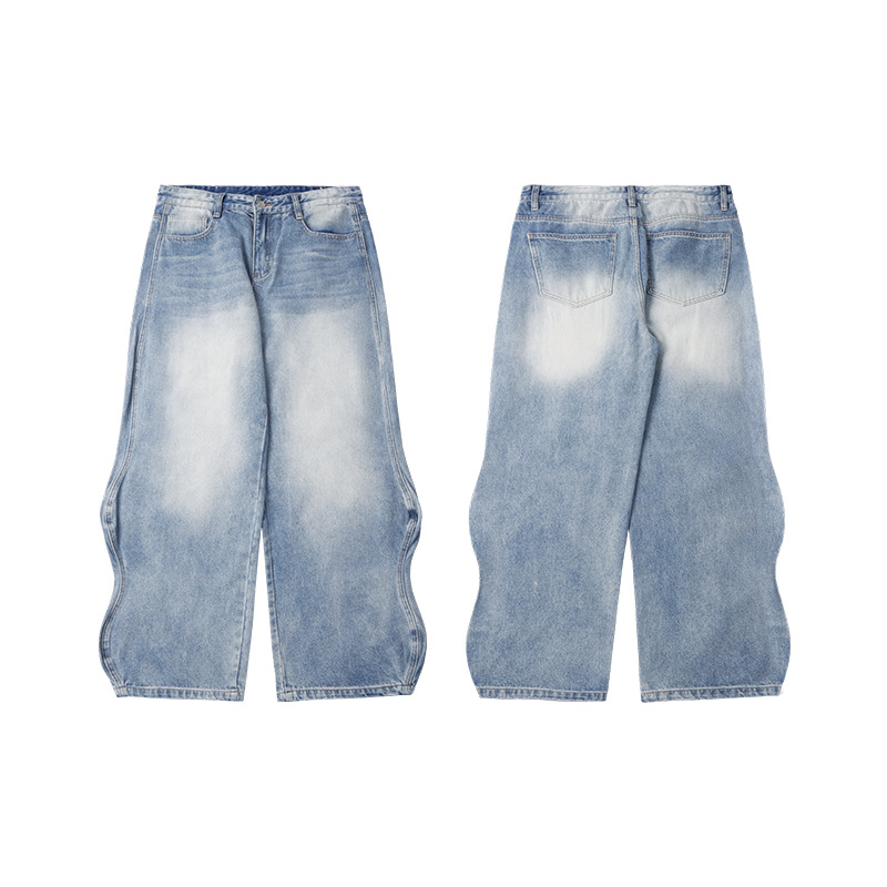 Men's Distressed Vintage Style Casual Denim Jeans 5