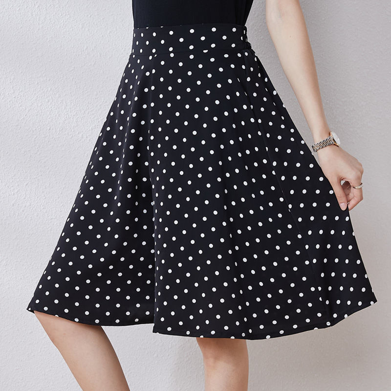 Women's Cropped Culottes Wide Leg Loose Small Polka Dot Style - Shop at LoveMi