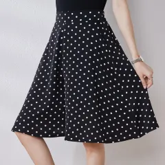 Women's Cropped Culottes Wide Leg Loose - Small Polka Dot Style - View 1