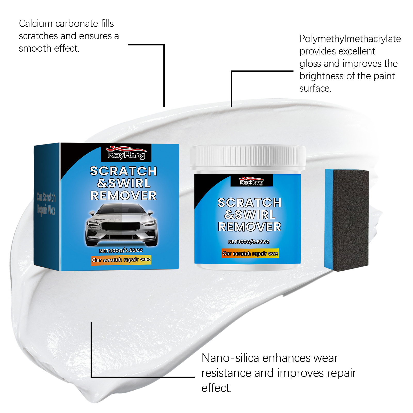 Title 2, Rayhong Car Scratch Recovery Cream Car Paint Sc...