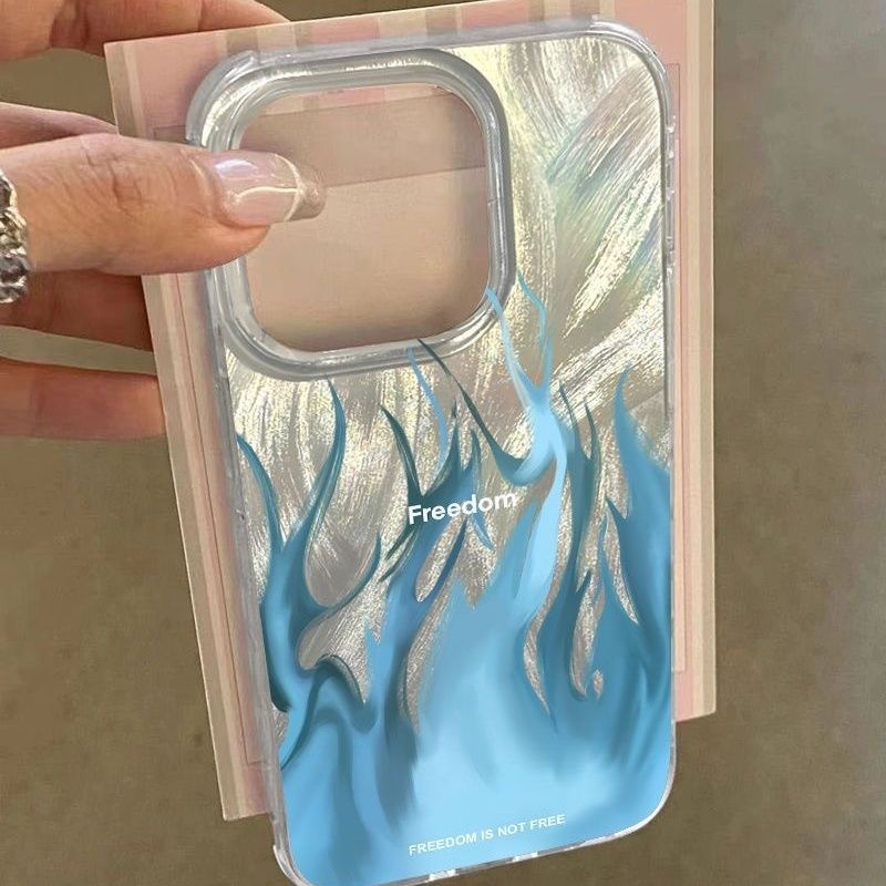 Seven-color Flame Girl All-inclusive Phone Case