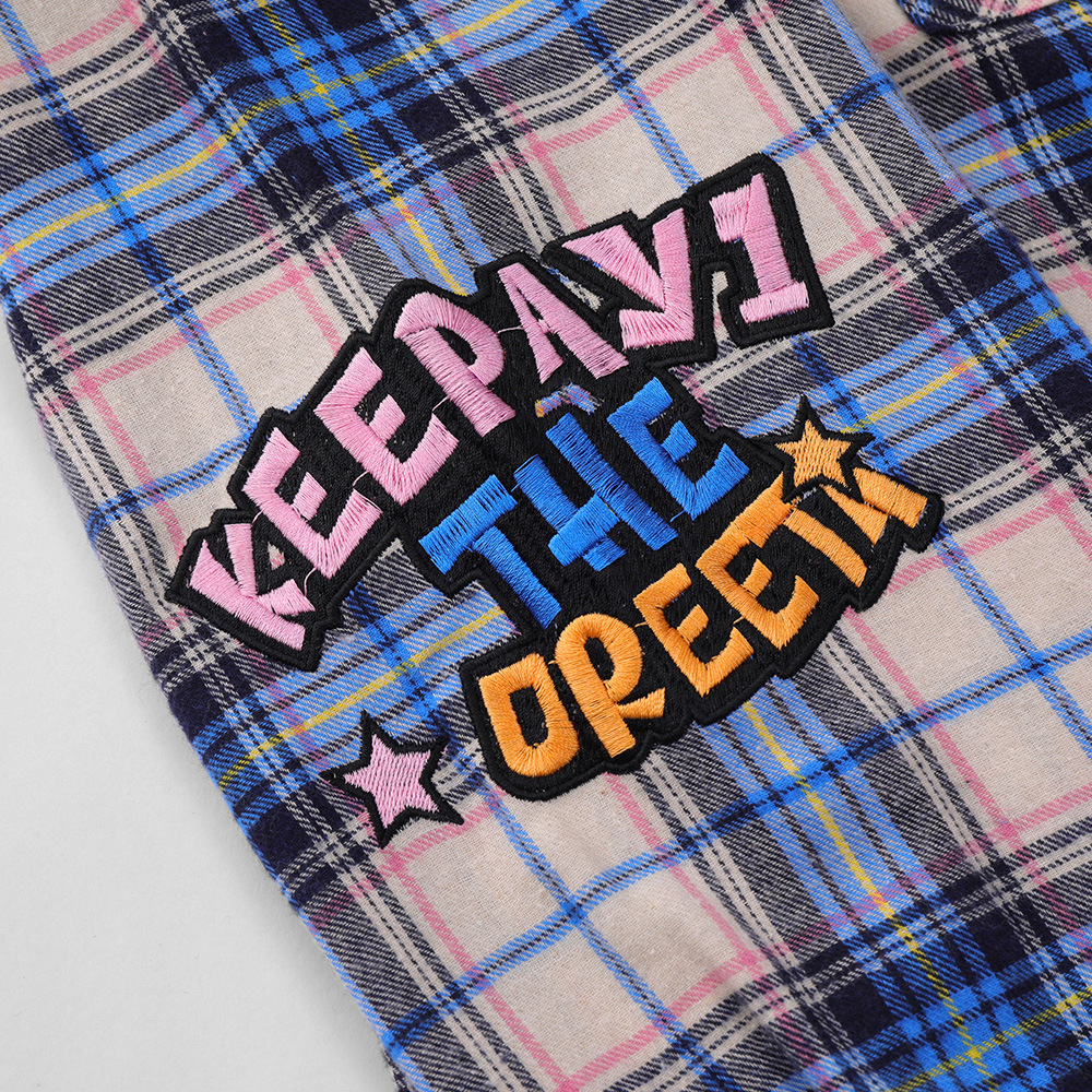 Men's Spring And Autumn Loose Shirt Letter Embroidery Casual Thin Lapels Coat