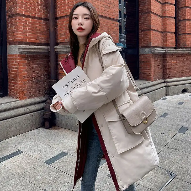 Plus-Size Womens Hooded Padded Workwear Cotton Jacket