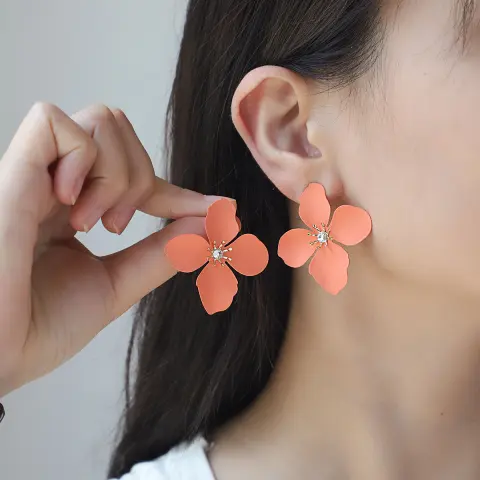 Colorful Flower Stud Earrings Summer High Sense