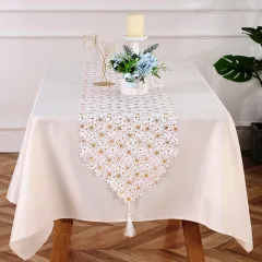 Christmas Snowflake Leaves Table Runner Table Decoration Decorations - Golden Little Star - View 1