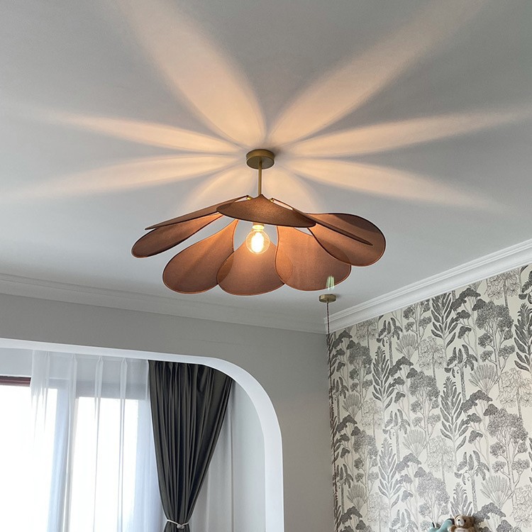 Fabric Dining Room Chandelier Living Room Bedroom Creative Petal Lamp