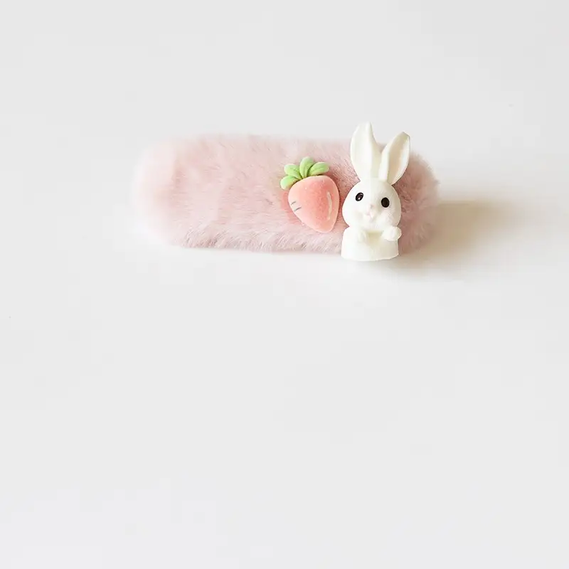 Plush Rabbit Hairpin Side Bang Clip