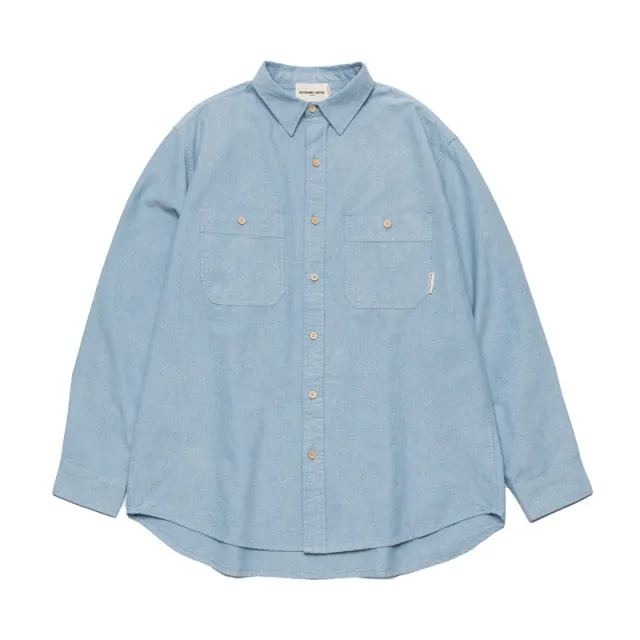 Retro Cotton Long sleeved Shirt Spring High Street Loose Couple Shirt Blue - Shop at LoveMi