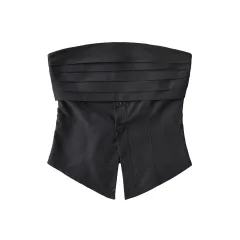 Summer New Women's Fashion Slim Vest - Black - View 1
