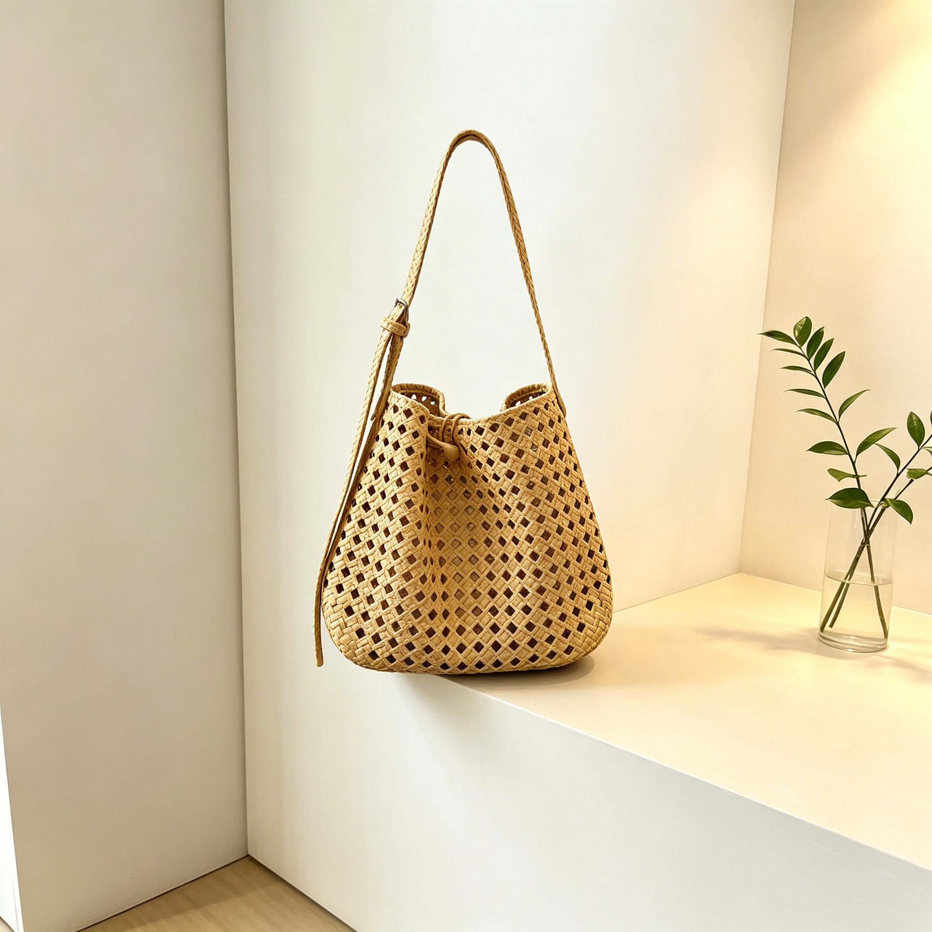 Vacation-style Hollow-out Woven Bag