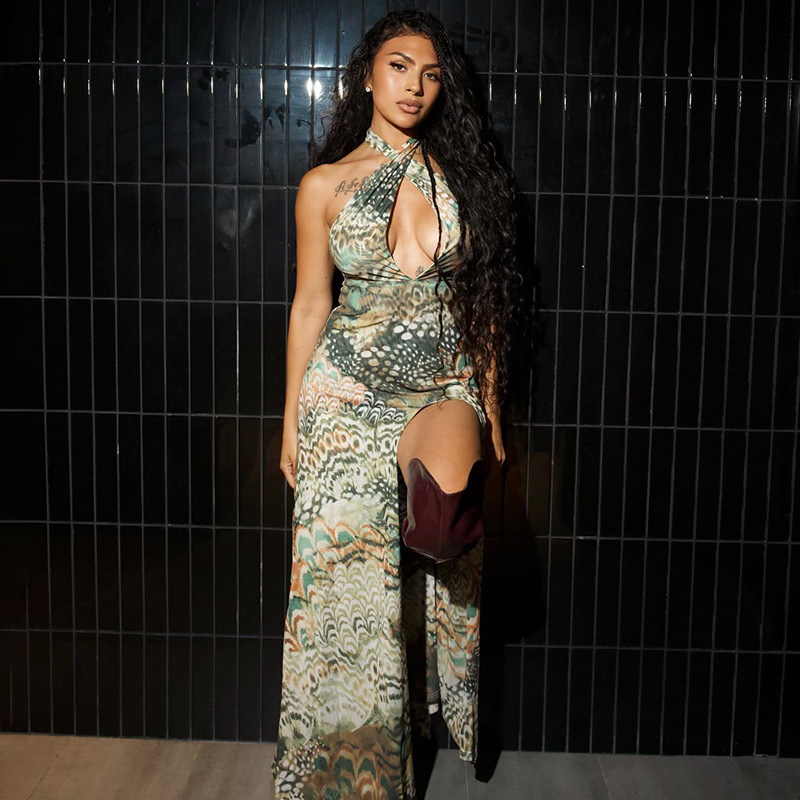 Fashion Women's Wear Temperament Abstract Printing Dress