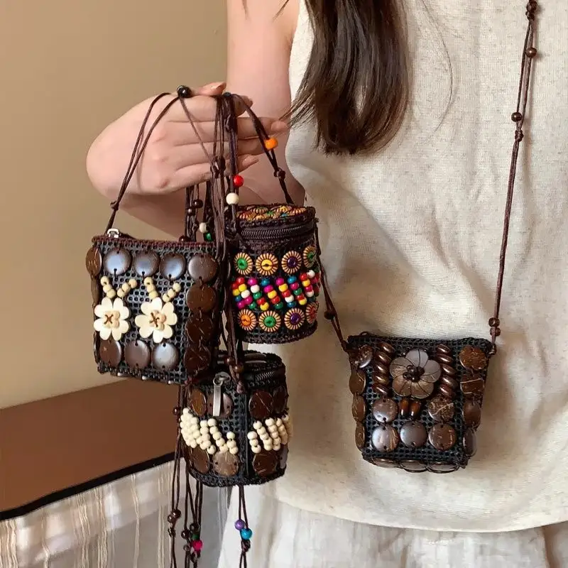 Ethnic-style Womens Handmade Woven Crossbody Bag
