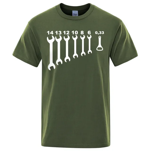 Men's Car Repair Engineer Cotton Short Sleeve Funny Top T shirt Army Green - Shop at LoveMi
