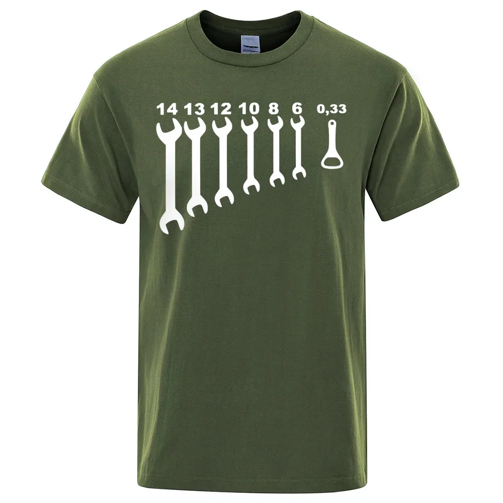 Men's Car Repair Engineer Cotton Short Sleeve Funny Top T-shirt - Army Green