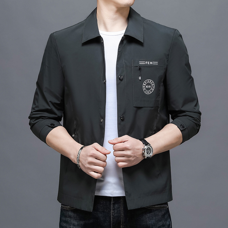 Mens Casual Lapel Top Wrinkle-free Mens Jacket