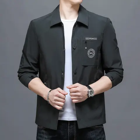 Mens Casual Lapel Top Wrinkle-free Jacket