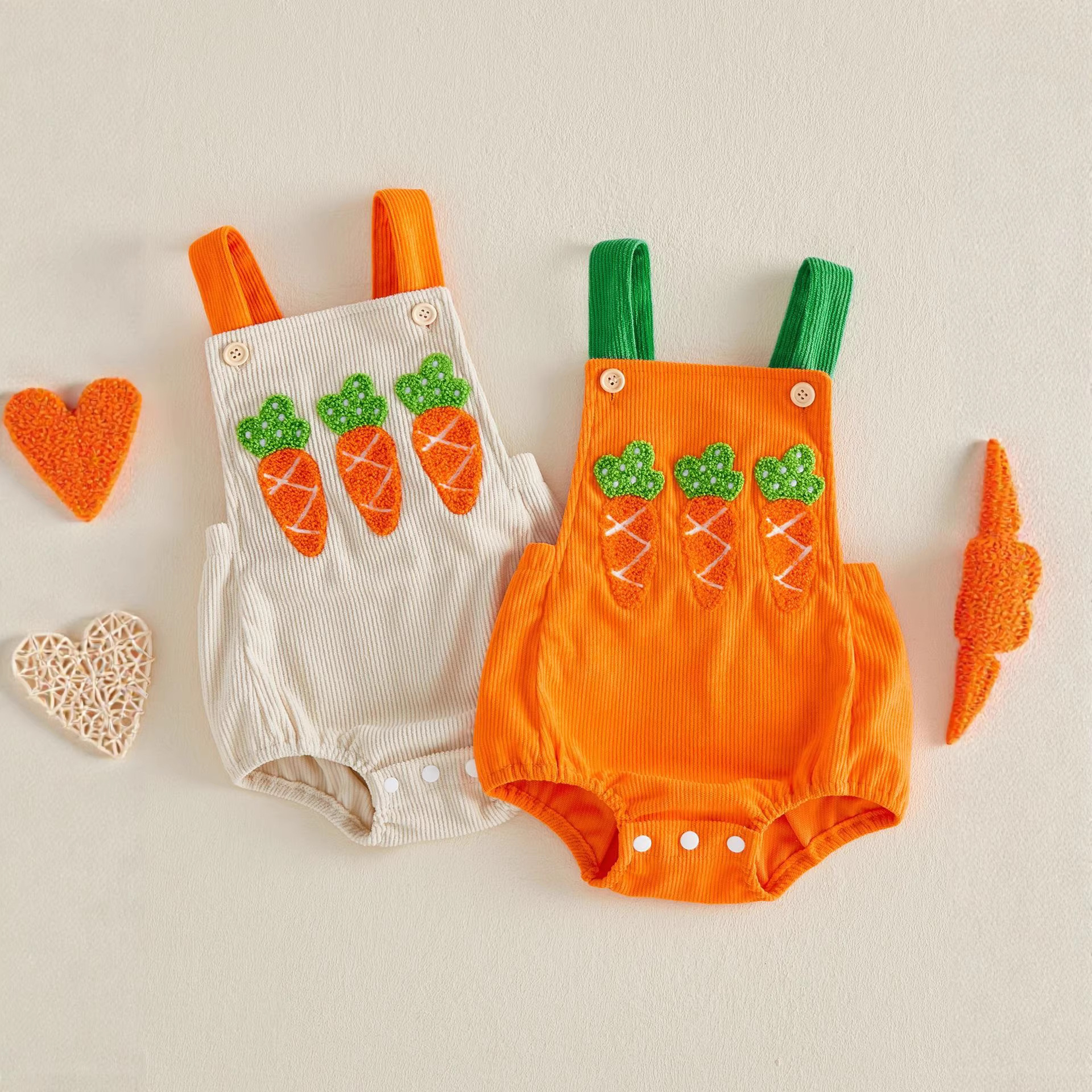 Radish Embroidered Cross-Neckline Strap Jumpsuit