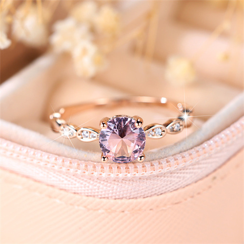 All-match Round Glass Edge White Diamond Ring