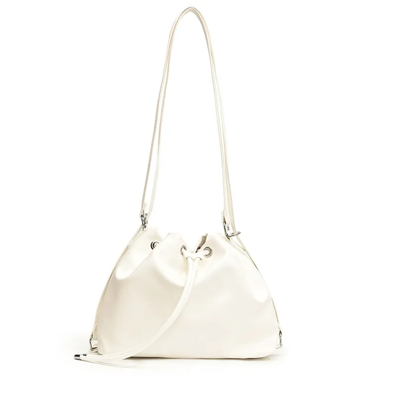 New Simple Fashion Large-capacity Bucket Bag - White