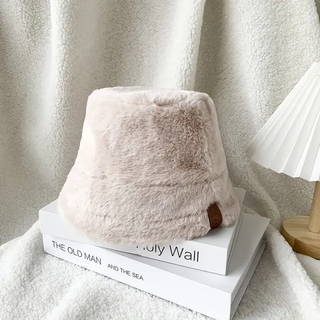 Fleece lined Warm Face covering Bucket Hat Beige - Shop at LoveMi