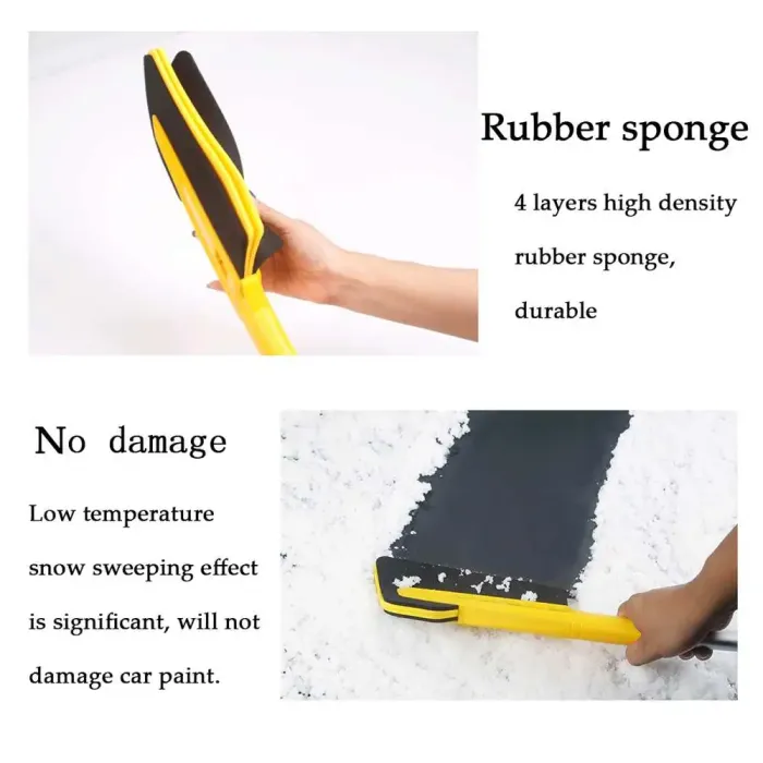 Car Snow Shovel and Ice Scraper, Lightweight EVA Snow Removal Tool with Long Handle - detail photo 5