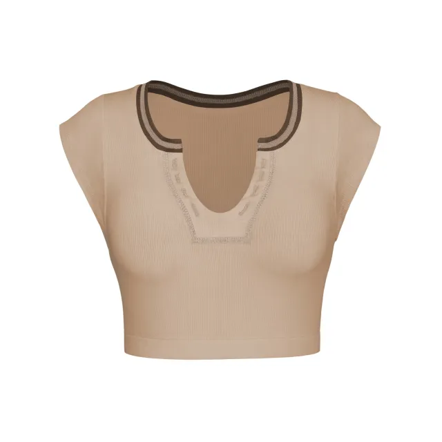 Top Knitted Thread Spring And Autumn Base Apricot - Shop at LoveMi