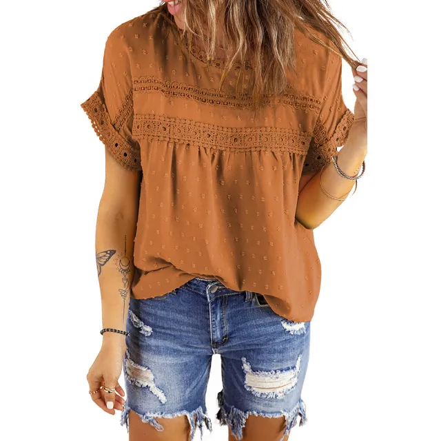 New Round Neck Pullover T shirt Lc25112117 Orange - Shop at LoveMi