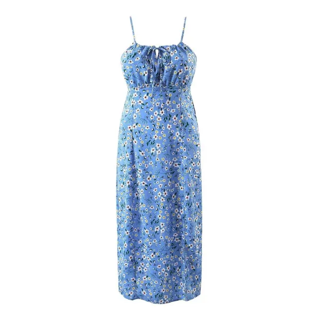 Women's Stylish And Mature Printed Split High slit Camisole Dress Printing - Shop at LoveMi