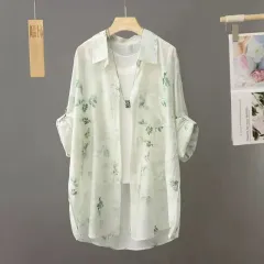 Casual Relaxed-fit Tie-dye Sun-protective Shirt - Picture Colour-M - View 1