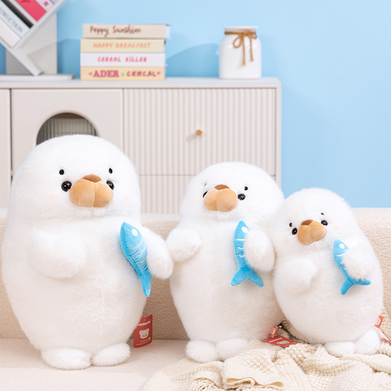 Cute Standing Seal Plush Doll Soothing Sleeping Pillow