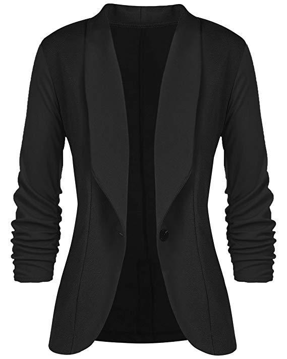 Fall Women's Clothing Pleated Sleeve Work Office Jacket Small Suit