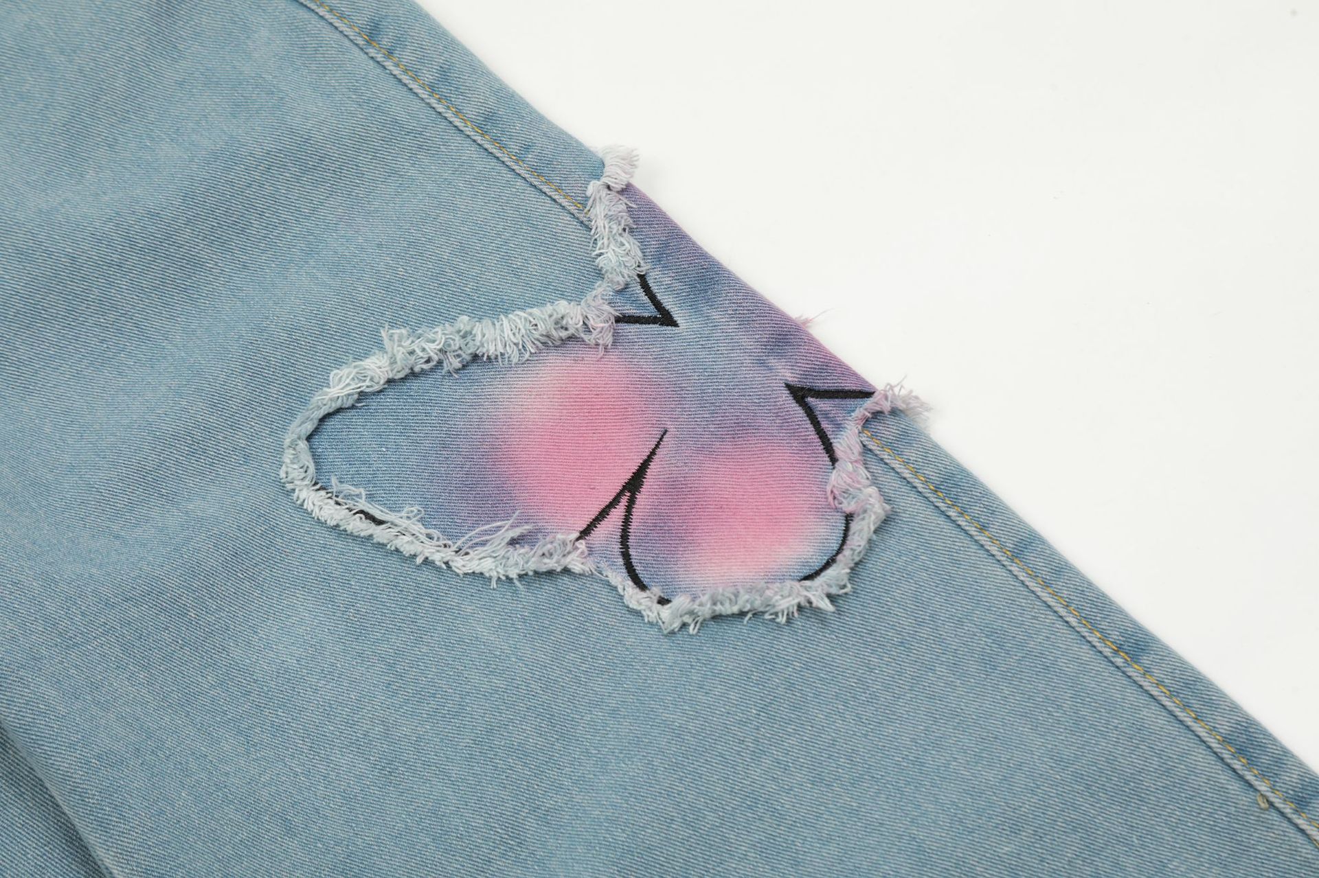 Sweet Cute Butterfly Wash Denim Trousers - Image 12