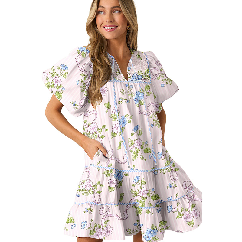 European And American Leisure All-matching Printed Loose Slim Fit Skirt